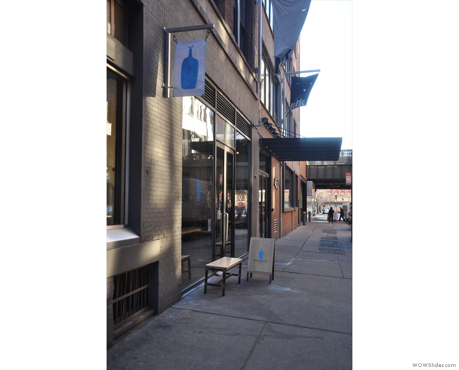 Blue Bottle Coffee, on New York's W15th St, in the Milk Building, opposite Chelsea Market...