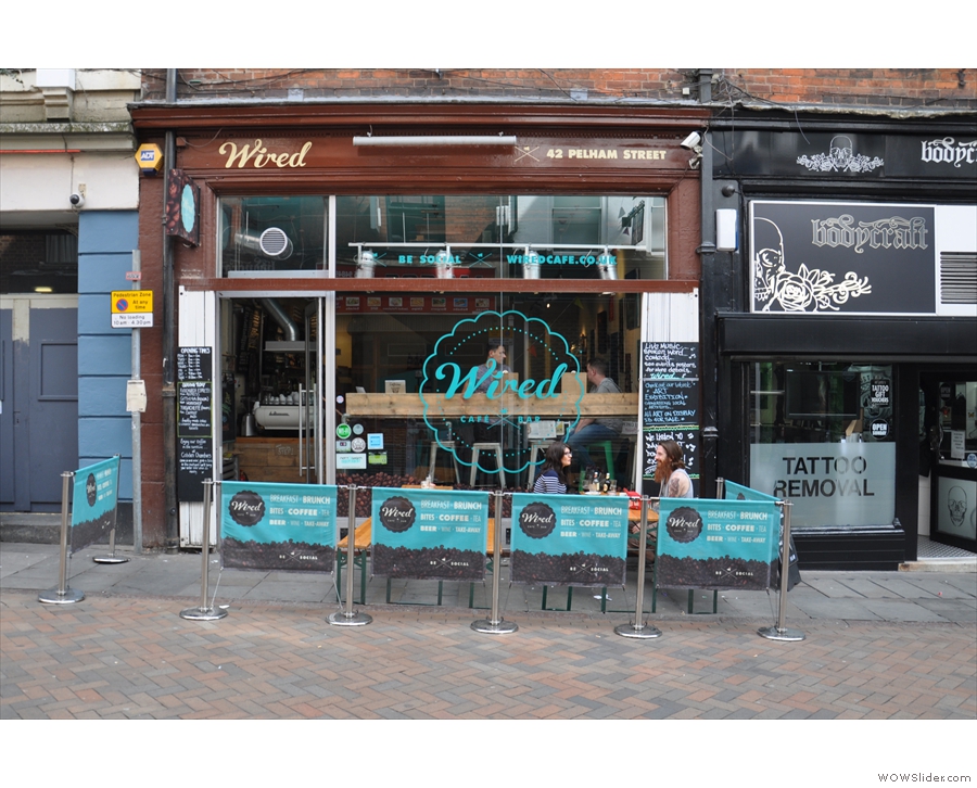 Nottingham's Wired Café Bar, on the slightly-sloping Pelham Street.