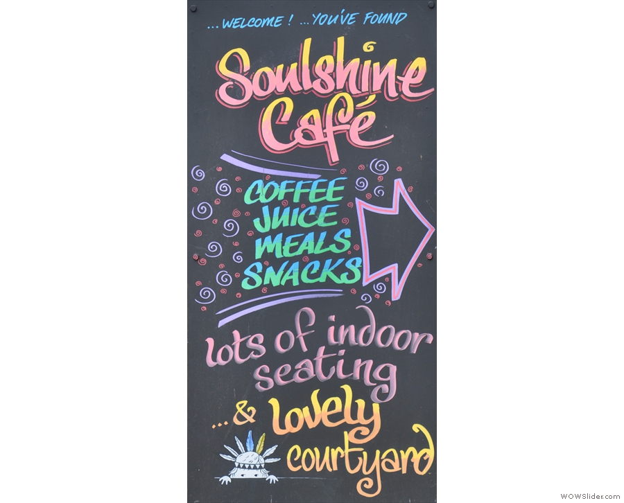 Bridport's Soulshine Cafe has a large, sheltered, sunny garden at the back.