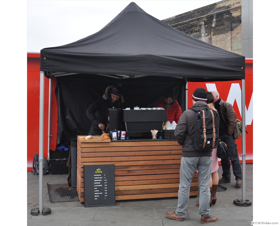 Noble Espresso, serving coffee in all weathers to a rotating cast of roasters.