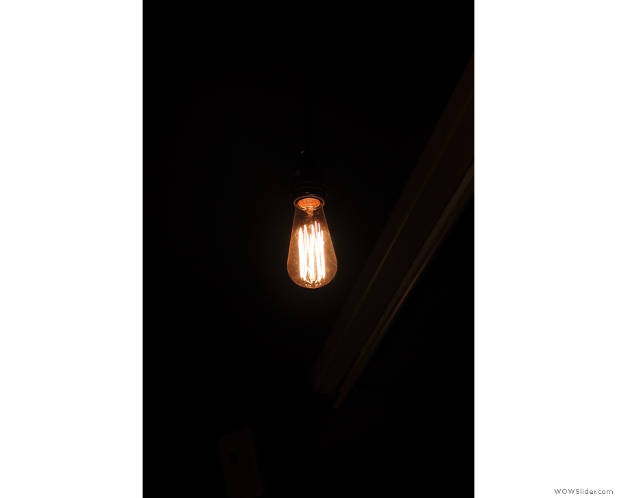Bare lightbulbs also make an appearance.