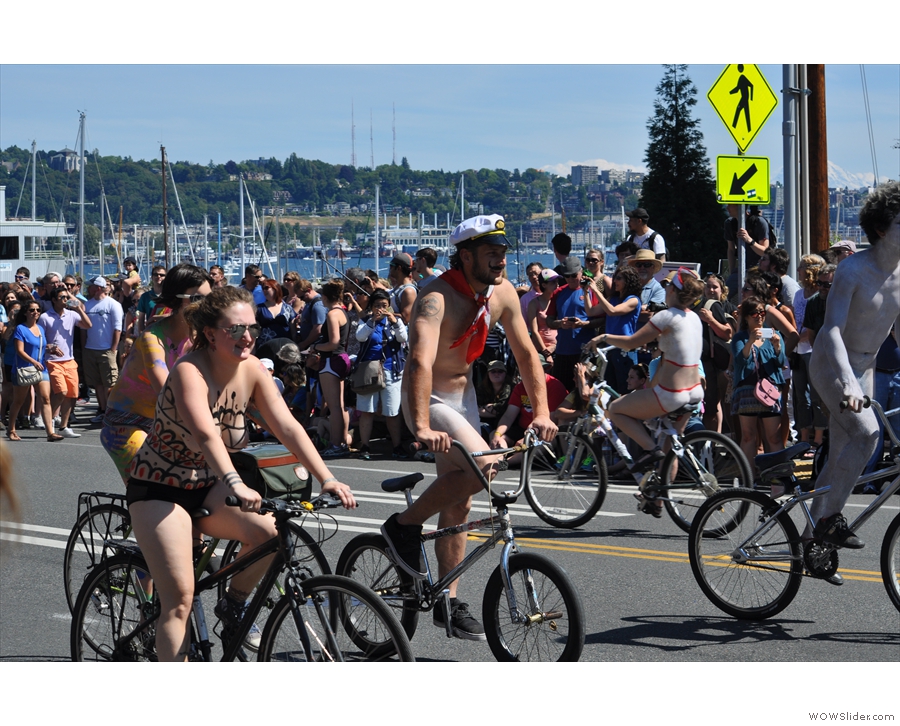 The cycle-parade is clothing-optional, with most people sporting some level of body paint...