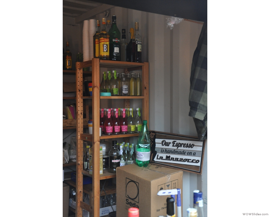 As well as coffee, Terrone has a very well-stocked drinks cabinet!