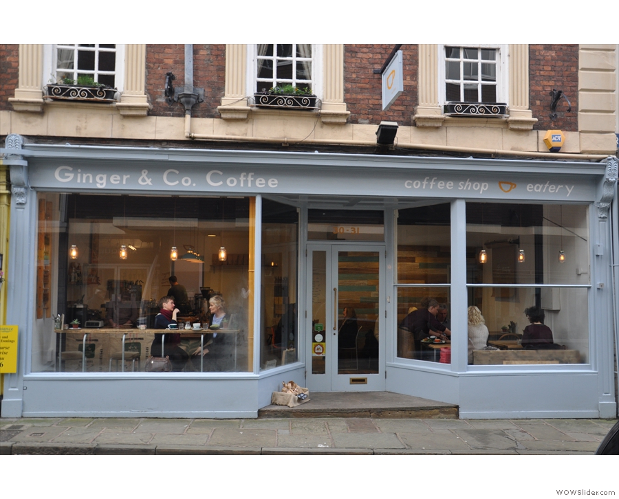 Ginger & Co. Coffee on Shrewsbury's Princess Street, next to the Old Market Hall.