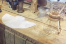 Luke began with the Chemex and the all-important folding of the filter paper.