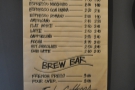 A fairly standard espresso menu there, plus pour-over.