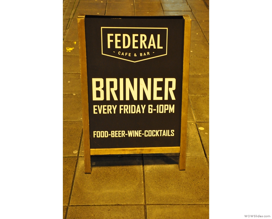 The A-board proudly proclaims one of mankind's greatest achievements: Brinner!