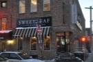 Sweetleaf is at one end of the building, which it shares with Modern Spaces estate agents.
