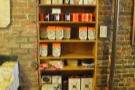 Naturally there's a shelf of coffee-kit for sale. Plus coffee, of course, all roasted in-house.