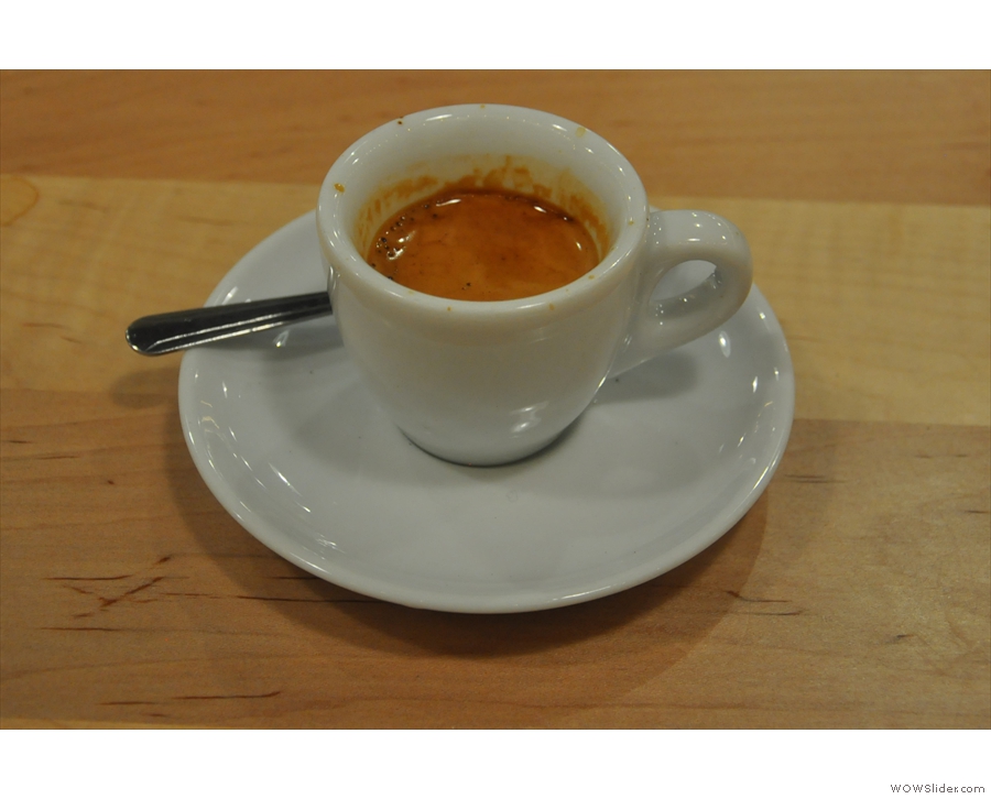 And here's one Linda prepared earlier: my espresso.