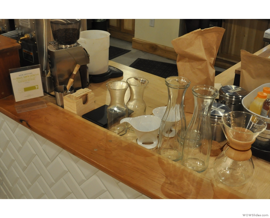 .... plus a selection of hand-poured filter coffee through the Chemex...