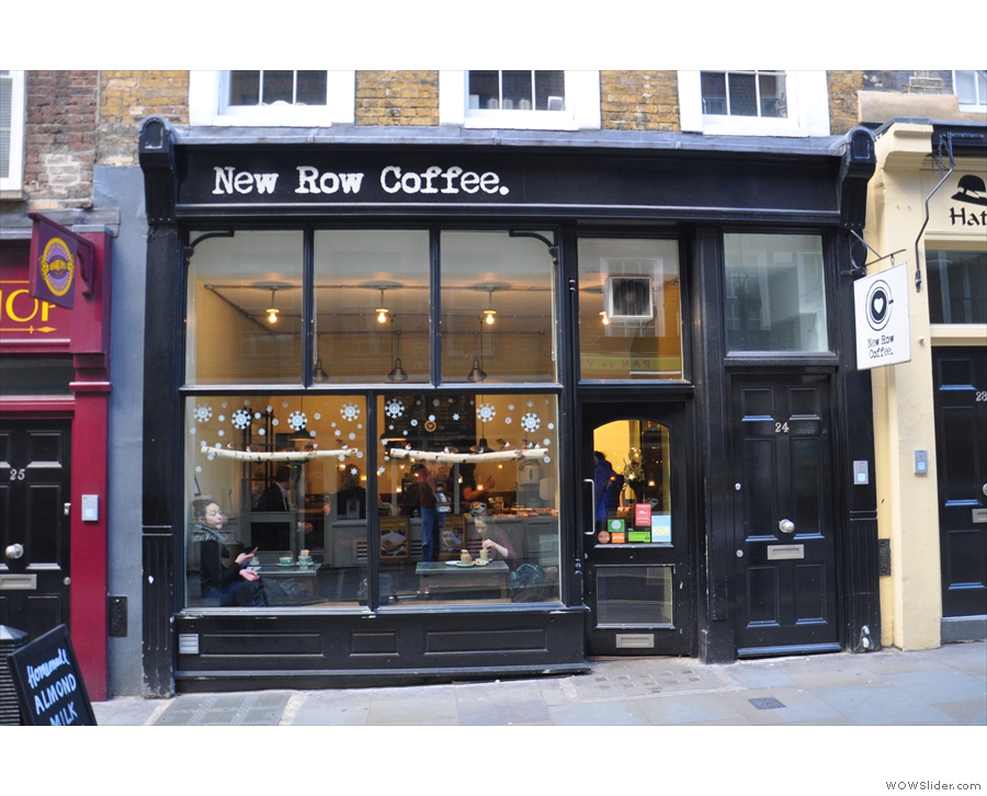 New Row Coffee, a lovely little spot, on, appropriately enough, New Row.