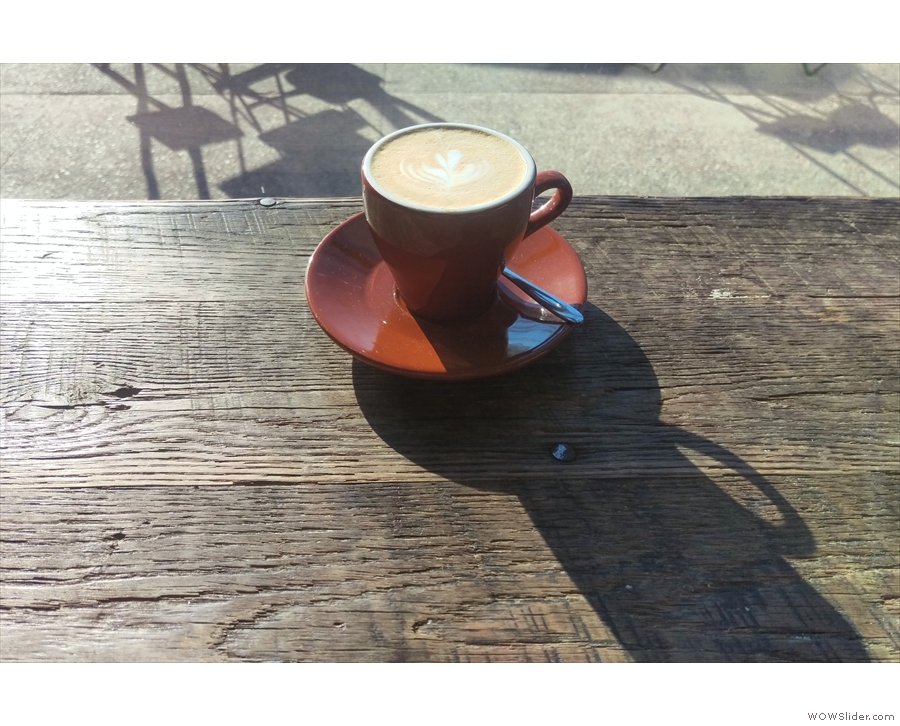 It's February and my cappuccino is basking in the winter sun.