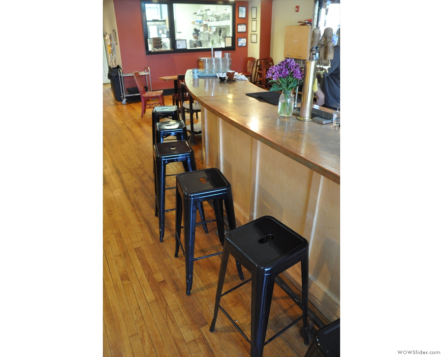 There are also bar stools at the counter...