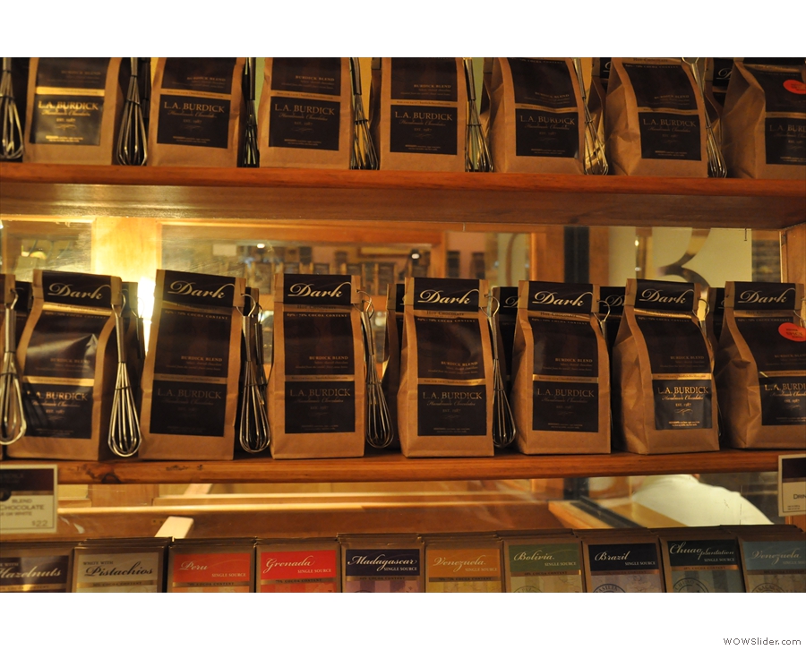 As well as chocolates for eating, you can also buy L.A. Burdick's legendary drinking chocolate.