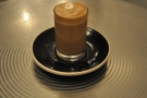 In keeping with long and thin, I had a cortado is a long, thin cylindrical glass.