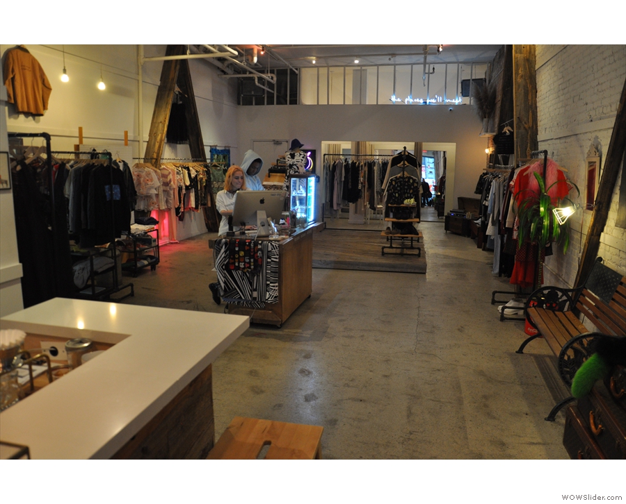 The clothing store and cafe opened at the same time and were conceived together.