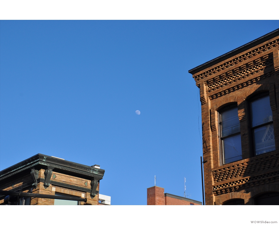 ... which are on  on Washington Street. I also had the moon for company.