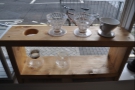 Over to the right, in the window, is a V60 filter rack...
