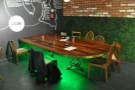 ... which is matched by the interesting green lighting under the tables.