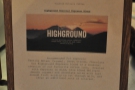 There are details of the Highground seasonal espresso blend on one grinder...