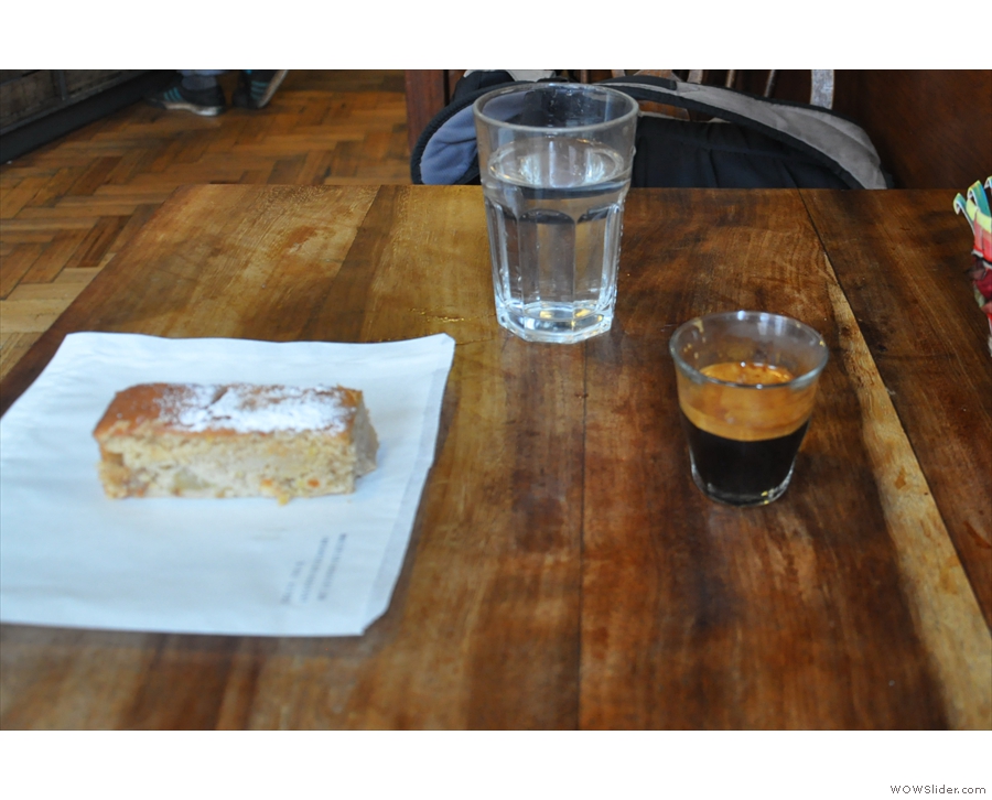 ... while on my first visit in October 2012, I had an espresso & a slice of Devon apple cake.