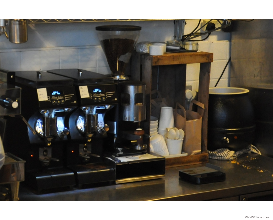 ... where it's accompanied two Mythos grinders, the third grinder being for filter coffee.