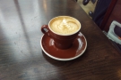 My cortado (the size of a flat white), made with coffee from George Howell.