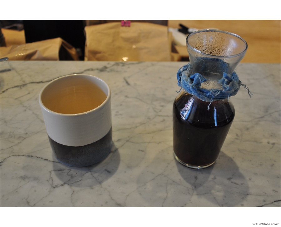 ... and here's the filter, which, while bulk-brew, is still served properly, in a carafe.