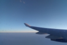 Much of the flight was in darkness, but here's a hint of dawn approaching the Irish coast.