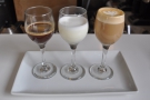 I had the curated tasting flight, which included this deconstructed espresso + milk...