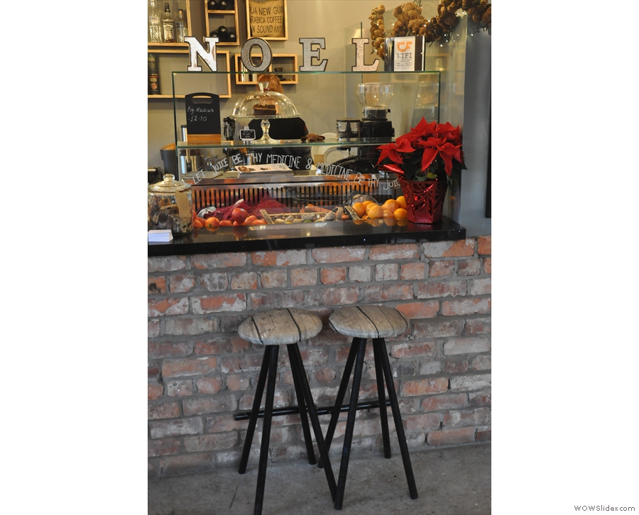 However, there are also other options, including these two stools by the brick-built counter...