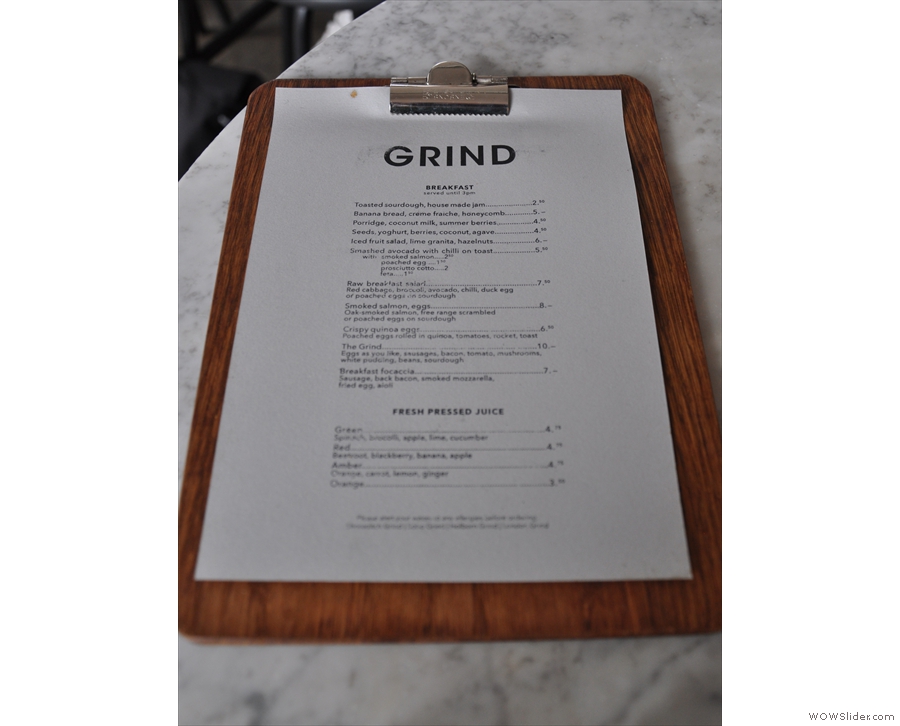 If you can't be bothered coming up to the counter, there are menus on the tables...