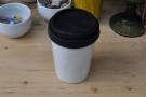 I also took Therma Cup on the road: here, with lid on, at Rag & Bone Coffee.