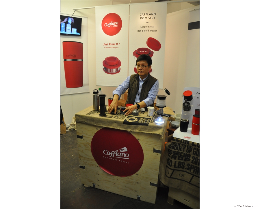 The Cafflano stand at the London Coffee Festival.