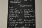 There's also a separate coffee & tea menu.