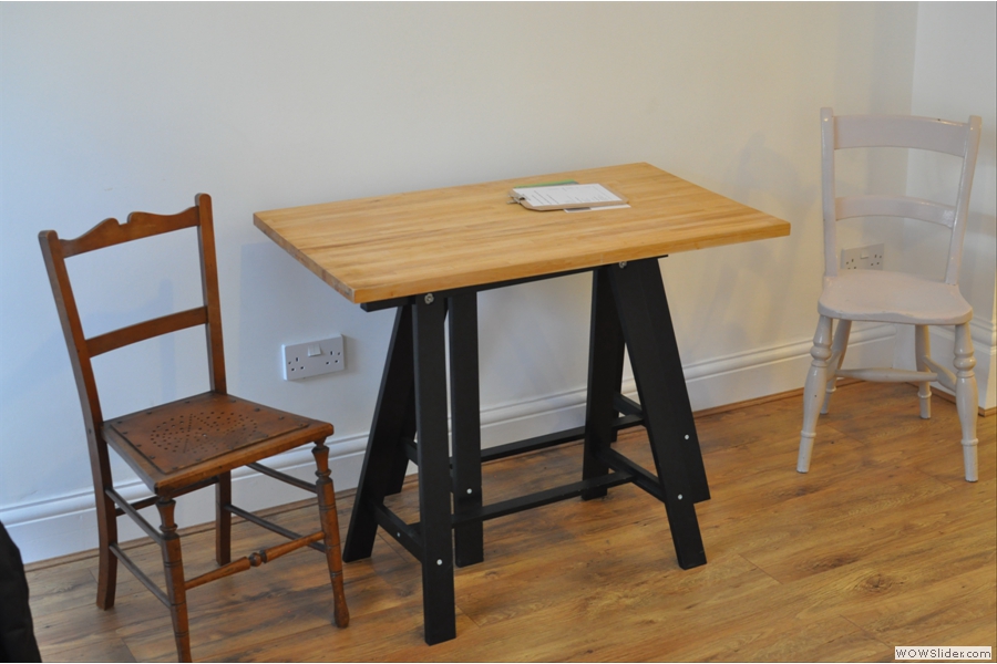 ... and this is one of the two trestle tables.
