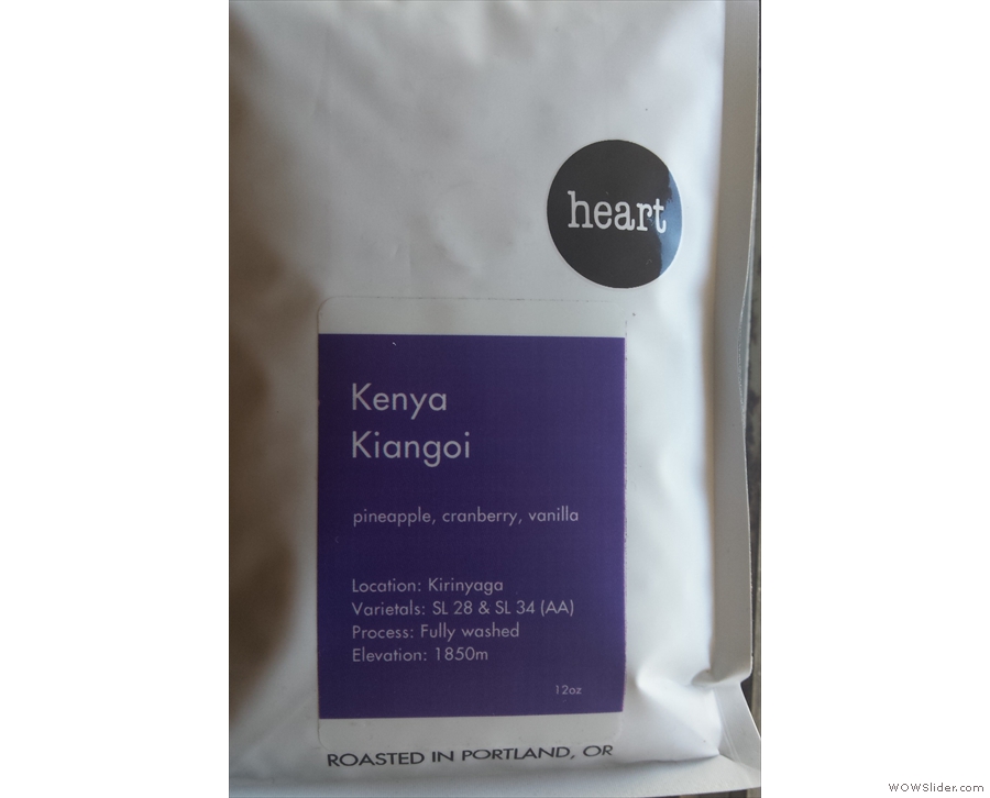The spoils of war: I grabbed a bag of Kenyan Kiangoi to take home for my friend Alison at BLK.