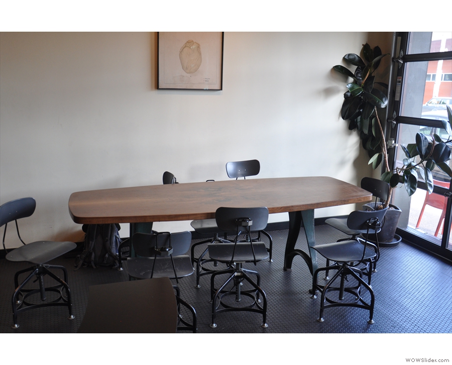 ... and carrying on around, we get to the large, communal table.