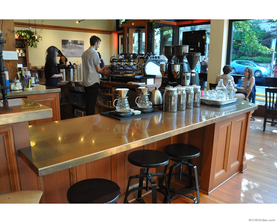 Then comes the brew bar, where you can sit and watch your coffee being made.