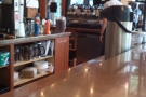My cortado eyes up the counter and the espresso machine.