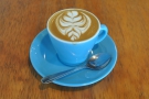 I went for a cappuccino with the latte art sporting a competition-winning design!