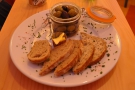 Bread and olives to keep me going in the afternoon.