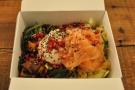 My excellent salad box with smoked salmon.
