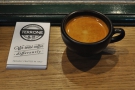 My excellent single-origin Rwandan espresso in my Kaffeeform cup.